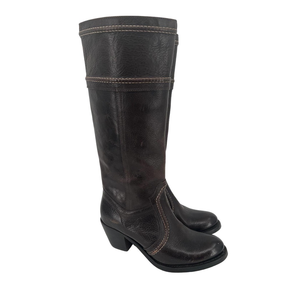 FRYE Jane 77231 Women's Brown leather calf boots with heel size 6.5 B